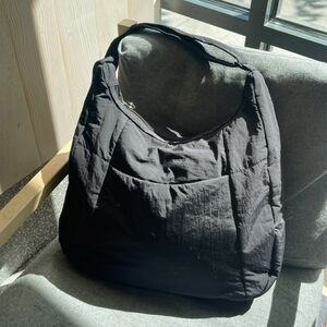 =GEN  'AYCC' All You Can Carry Nylon Black Puff Crossbody Bag